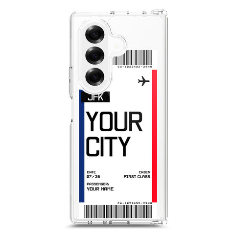 Samsung Galaxy Z Fold 7 Cover - Personalised Boarding Pass Ticket Series - Clear Phone Case - Soft Silicon Borders