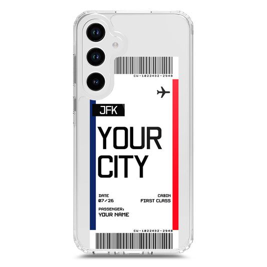 Samsung Galaxy A33 5G Cover - Personalised Boarding Pass Ticket Series - Clear Phone Case - Soft Silicon Borders