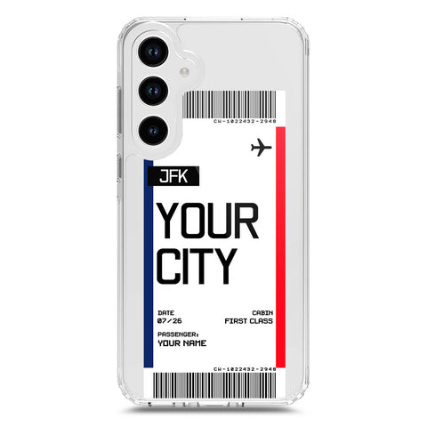 Samsung Galaxy A33 5G Cover - Personalised Boarding Pass Ticket Series - Clear Phone Case - Soft Silicon Borders