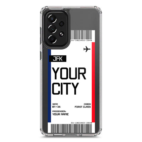Samsung Galaxy A73 5G Cover - Personalised Boarding Pass Ticket Series - Clear Phone Case - Soft Silicon Borders