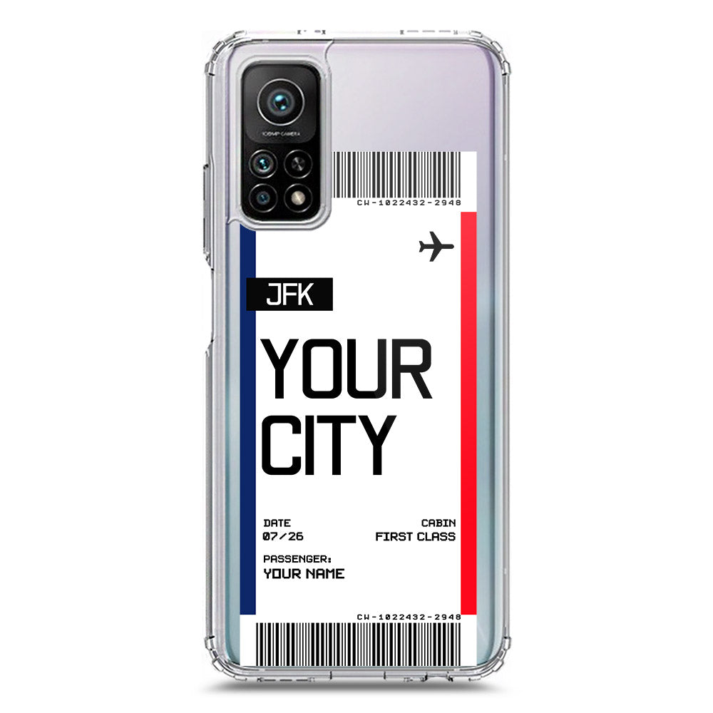 Xiaomi Mi 10T Cover - Personalised Boarding Pass Ticket Series - Clear Phone Case - Soft Silicon Borders