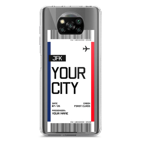 Xiaomi Poco X3 Pro Cover - Personalised Boarding Pass Ticket Series - Clear Phone Case - Soft Silicon Borders