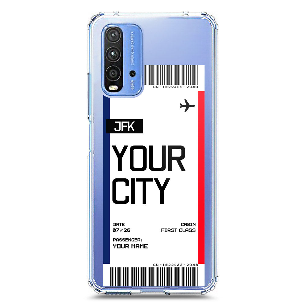 Xiaomi Poco M3 Cover - Personalised Boarding Pass Ticket Series - Clear Phone Case - Soft Silicon Borders