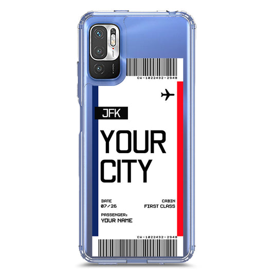 Xiaomi Redmi Note 10 5G Cover - Personalised Boarding Pass Ticket Series - Clear Phone Case - Soft Silicon Borders
