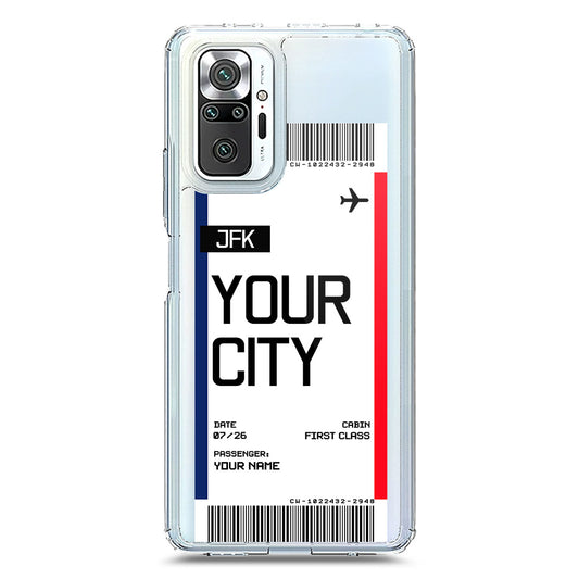 Xiaomi Redmi Note 10 Pro Max Cover - Personalised Boarding Pass Ticket Series - Clear Phone Case - Soft Silicon Borders