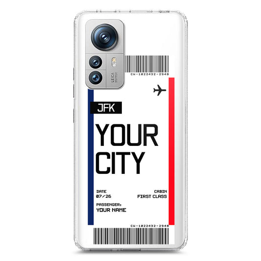 Xiaomi 12 Pro Cover - Personalised Boarding Pass Ticket Series - Clear Phone Case - Soft Silicon Borders