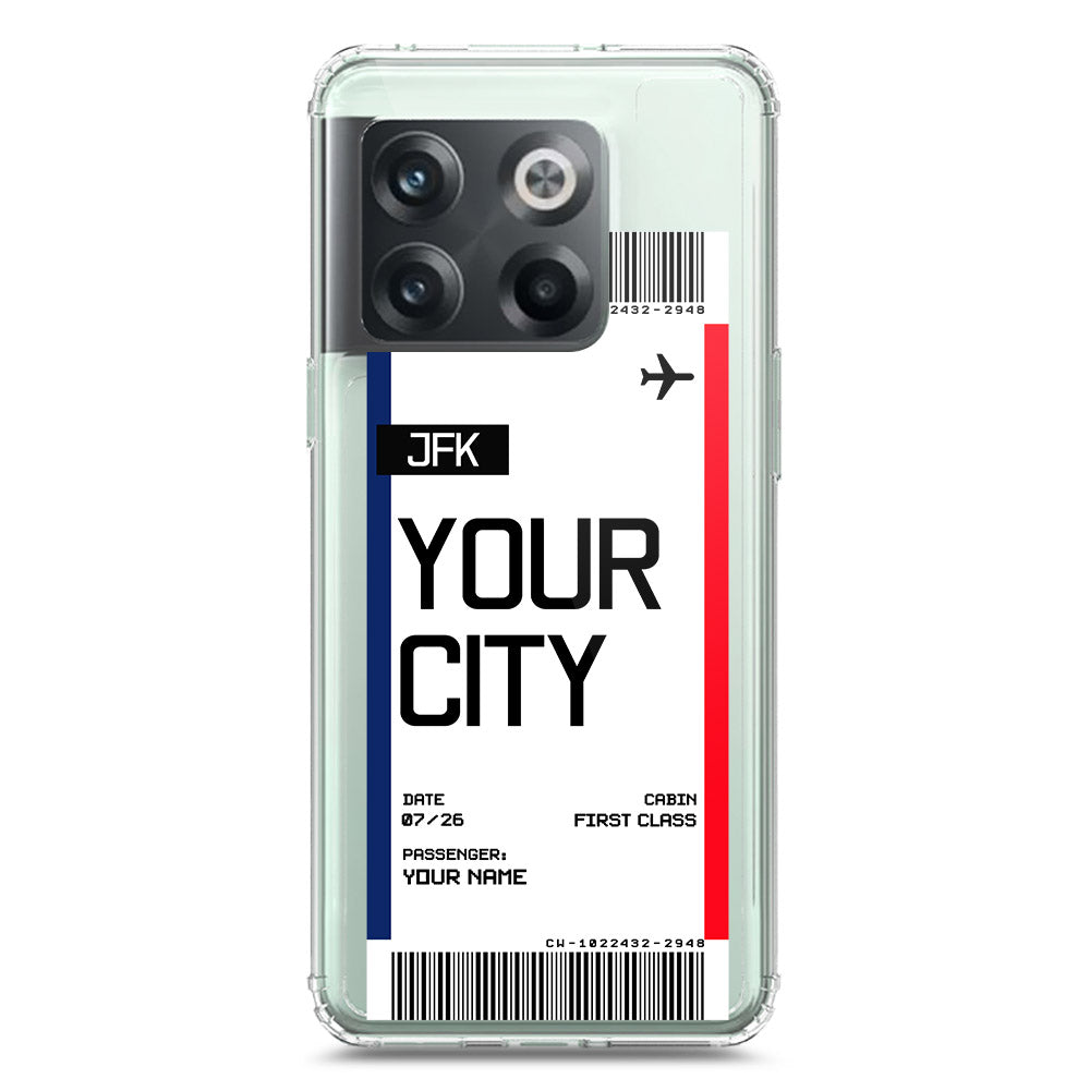 OnePlus Ace Pro Cover - Personalised Boarding Pass Ticket Series - Clear Phone Case - Soft Silicon Borders