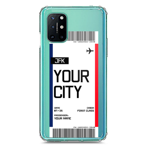 OnePlus 8T Cover - Personalised Boarding Pass Ticket Series - Clear Phone Case - Soft Silicon Borders