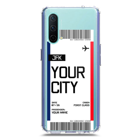 OnePlus Nord CE 5G Cover - Personalised Boarding Pass Ticket Series - Clear Phone Case - Soft Silicon Borders