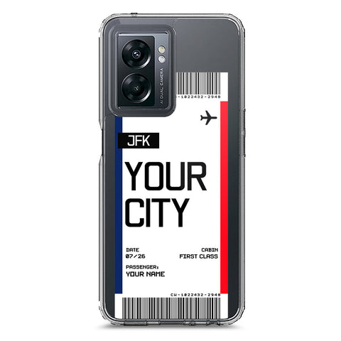 Oppo A57 4G 2022 Cover - Personalised Boarding Pass Ticket Series - Clear Phone Case - Soft Silicon Borders