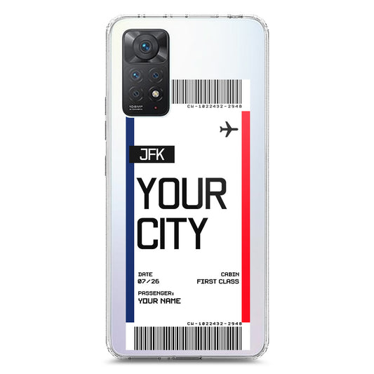 Xiaomi Redmi Note 11 Pro 5G Cover - Personalised Boarding Pass Ticket Series - Clear Phone Case - Soft Silicon Borders