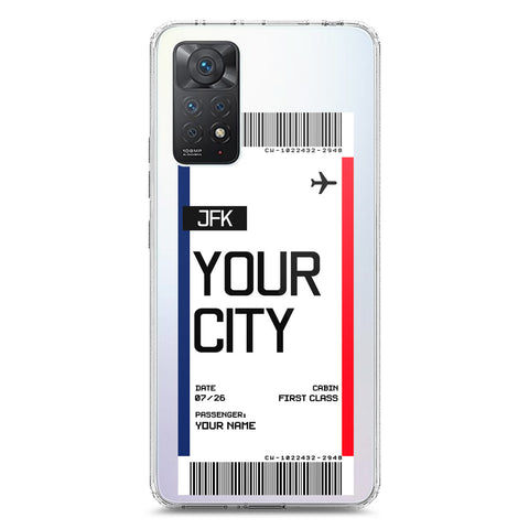 Xiaomi Redmi Note 11 Pro 5G Cover - Personalised Boarding Pass Ticket Series - Clear Phone Case - Soft Silicon Borders