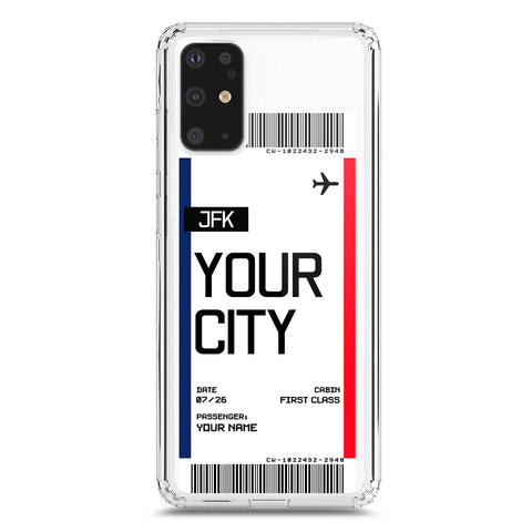 Samsung Galaxy S20 Plus Cover - Personalised Boarding Pass Ticket Series - Clear Phone Case - Soft Silicon Borders