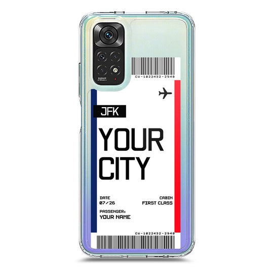 Xiaomi Redmi Note 11 Cover - Personalised Boarding Pass Ticket Series - Clear Phone Case - Soft Silicon Borders
