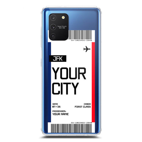 Samsung Galaxy S10 Lite Cover - Personalised Boarding Pass Ticket Series - Clear Phone Case - Soft Silicon Borders