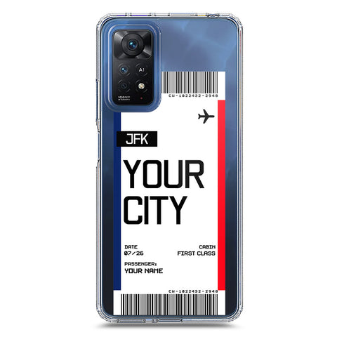 Xiaomi Redmi Note 11E Pro Cover - Personalised Boarding Pass Ticket Series - Clear Phone Case - Soft Silicon Borders