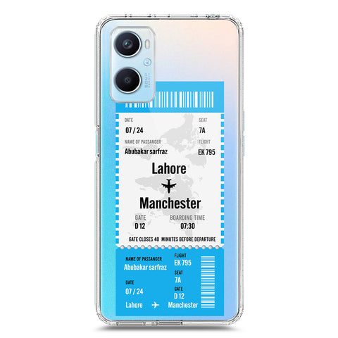 Oppo K10 Cover - Personalised Boarding Pass Ticket Series - Clear Phone Case - Soft Silicon Borders
