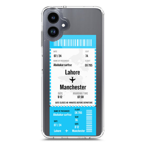 Samsung Galaxy A06 Cover - Personalised Boarding Pass Ticket Series - Clear Phone Case - Soft Silicon Borders