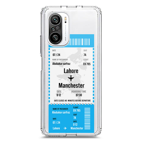 Xiaomi Poco F3 Cover - Personalised Boarding Pass Ticket Series - Clear Phone Case - Soft Silicon Borders