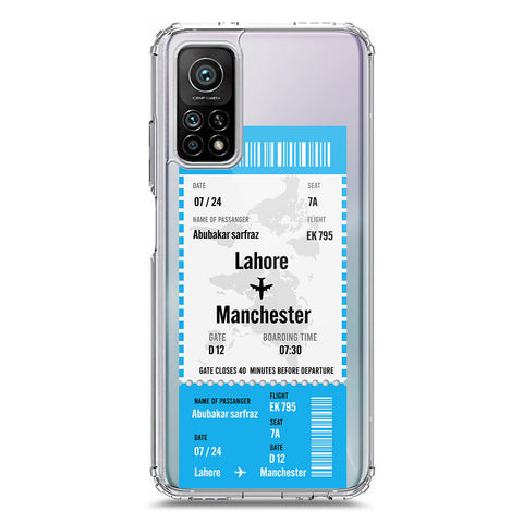Xiaomi Mi 10T Cover - Personalised Boarding Pass Ticket Series - Clear Phone Case - Soft Silicon Borders