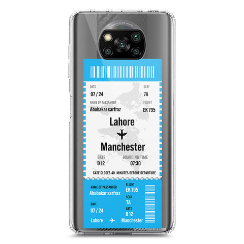 Xiaomi Poco X3 Pro Cover - Personalised Boarding Pass Ticket Series - Clear Phone Case - Soft Silicon Borders
