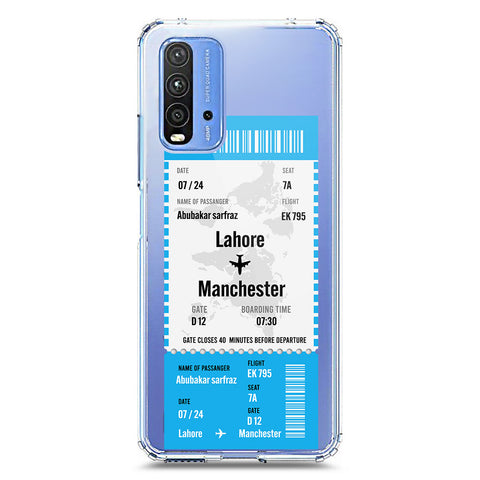 Xiaomi Poco M3 Cover - Personalised Boarding Pass Ticket Series - Clear Phone Case - Soft Silicon Borders
