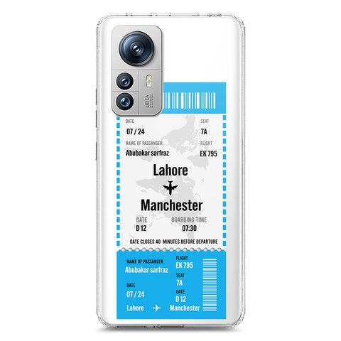 Xiaomi 12 Pro Cover - Personalised Boarding Pass Ticket Series - Clear Phone Case - Soft Silicon Borders