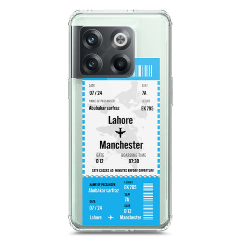 OnePlus Ace Pro Cover - Personalised Boarding Pass Ticket Series - Clear Phone Case - Soft Silicon Borders