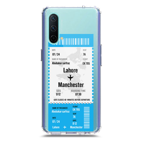 OnePlus Nord CE 5G Cover - Personalised Boarding Pass Ticket Series - Clear Phone Case - Soft Silicon Borders