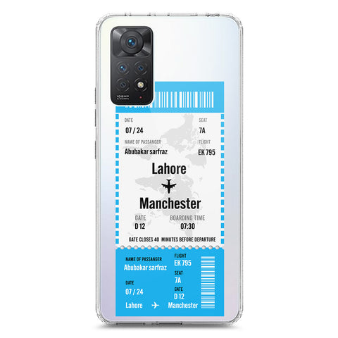 Xiaomi Redmi Note 11 Pro 5G Cover - Personalised Boarding Pass Ticket Series - Clear Phone Case - Soft Silicon Borders