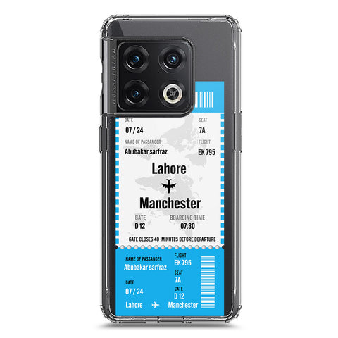 OnePlus 10 Pro Cover - Personalised Boarding Pass Ticket Series - Clear Phone Case - Soft Silicon Borders