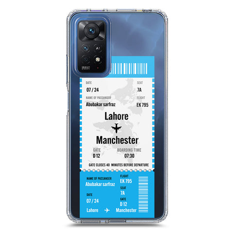 Xiaomi Redmi Note 11E Pro Cover - Personalised Boarding Pass Ticket Series - Clear Phone Case - Soft Silicon Borders