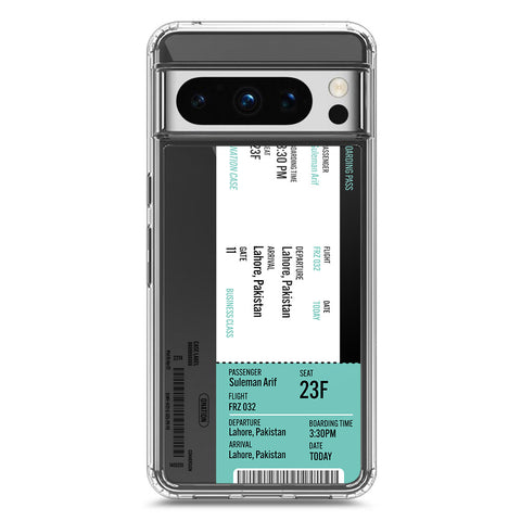Google Pixel 8 Pro Cover - Personalised Boarding Pass Ticket Series - Clear Phone Case - Soft Silicon Borders