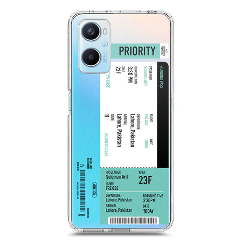 Oppo K10 Cover - Personalised Boarding Pass Ticket Series - Clear Phone Case - Soft Silicon Borders