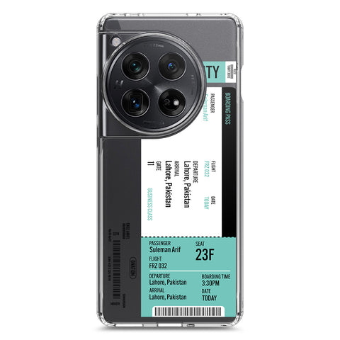OnePlus 12 Cover - Personalised Boarding Pass Ticket Series - Clear Phone Case - Soft Silicon Borders