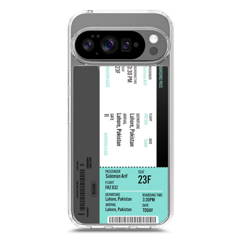 Google Pixel 9 Pro Cover - Personalised Boarding Pass Ticket Series - Clear Phone Case - Soft Silicon Borders