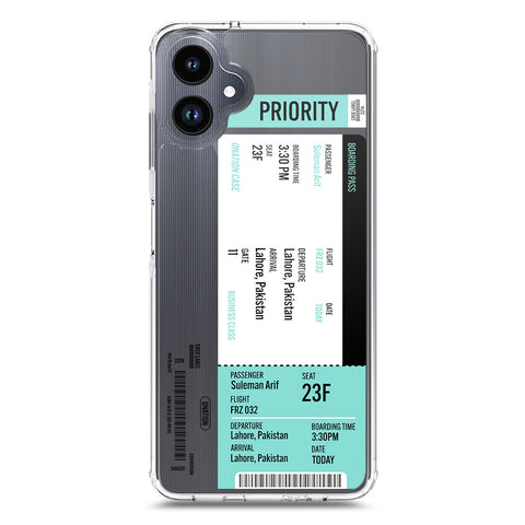 Samsung Galaxy A06 Cover - Personalised Boarding Pass Ticket Series - Clear Phone Case - Soft Silicon Borders