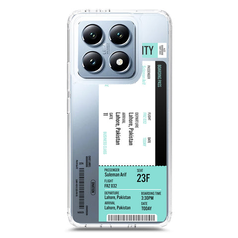 Xiaomi 14T Cover - Personalised Boarding Pass Ticket Series - Clear Phone Case - Soft Silicon Borders