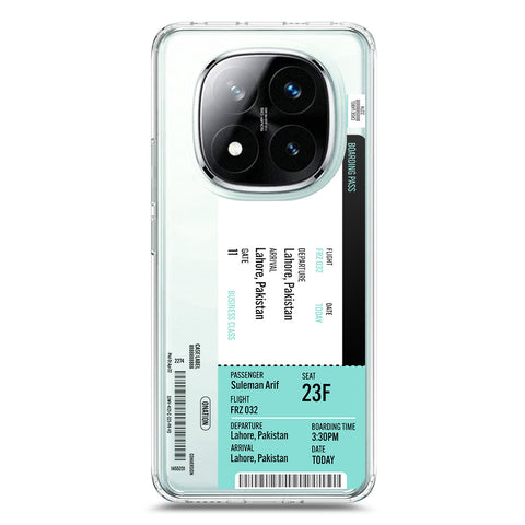 Xiaomi Redmi Note 14 Pro Plus 5G Cover - Personalised Boarding Pass Ticket Series - Clear Phone Case - Soft Silicon Borders