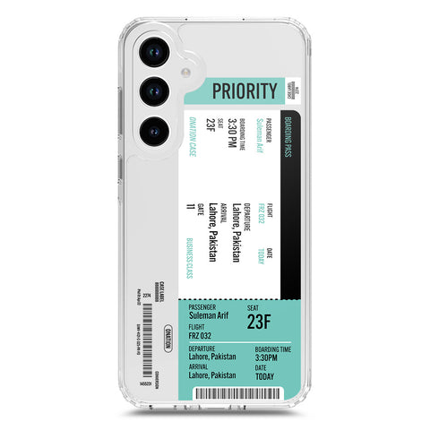Samsung Galaxy A33 5G Cover - Personalised Boarding Pass Ticket Series - Clear Phone Case - Soft Silicon Borders