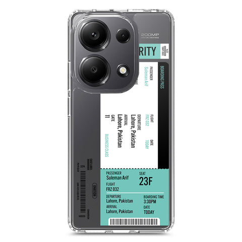 Xiaomi Redmi Note 13 Pro 4G Cover - Personalised Boarding Pass Ticket Series - Clear Phone Case - Soft Silicon Borders