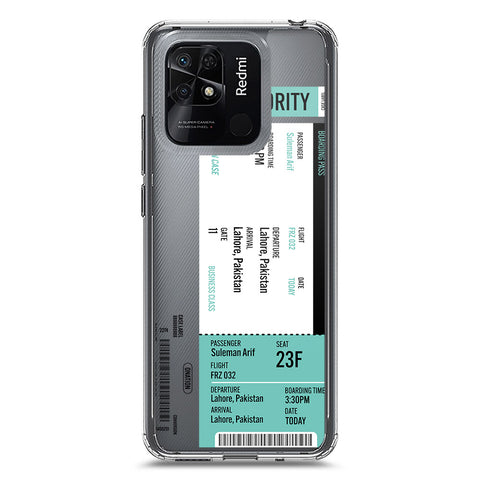 Xiaomi Redmi 10C Cover - Personalised Boarding Pass Ticket Series - Clear Phone Case - Soft Silicon Borders