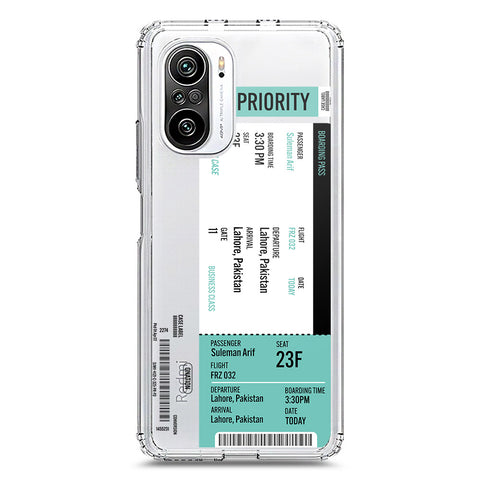 Xiaomi Poco F3 Cover - Personalised Boarding Pass Ticket Series - Clear Phone Case - Soft Silicon Borders