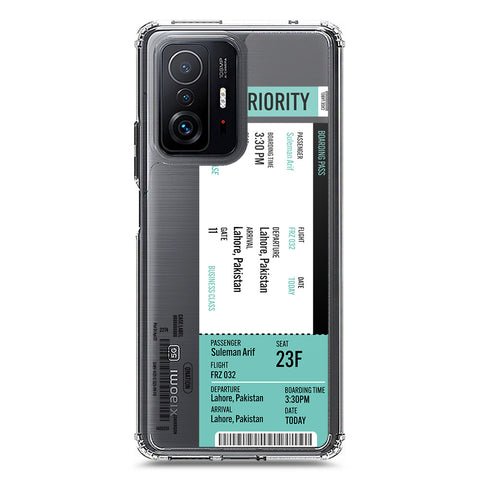 Xiaomi Mi 11T Cover - Personalised Boarding Pass Ticket Series - Clear Phone Case - Soft Silicon Borders