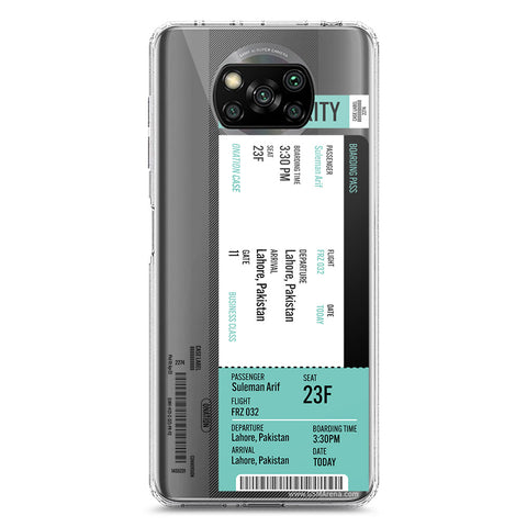 Xiaomi Poco X3 Pro Cover - Personalised Boarding Pass Ticket Series - Clear Phone Case - Soft Silicon Borders