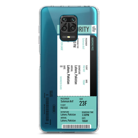 Xiaomi Redmi Note 9 Pro Cover - Personalised Boarding Pass Ticket Series - Clear Phone Case - Soft Silicon Borders