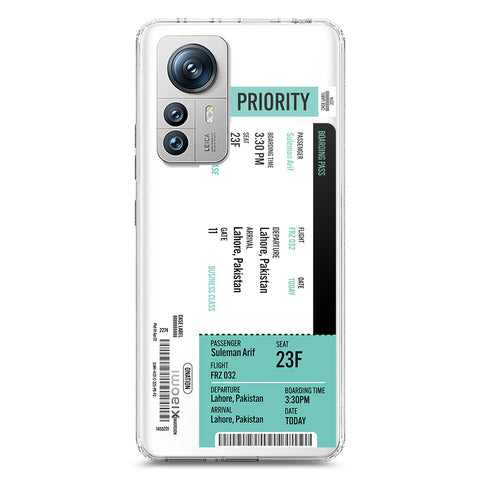 Xiaomi 12 Pro Cover - Personalised Boarding Pass Ticket Series - Clear Phone Case - Soft Silicon Borders