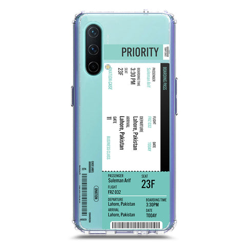 OnePlus Nord CE 5G Cover - Personalised Boarding Pass Ticket Series - Clear Phone Case - Soft Silicon Borders
