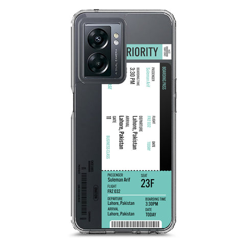 Oppo A57 4G 2022 Cover - Personalised Boarding Pass Ticket Series - Clear Phone Case - Soft Silicon Borders