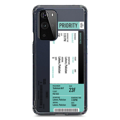 OnePlus 9 Pro Cover - Personalised Boarding Pass Ticket Series - Clear Phone Case - Soft Silicon Borders